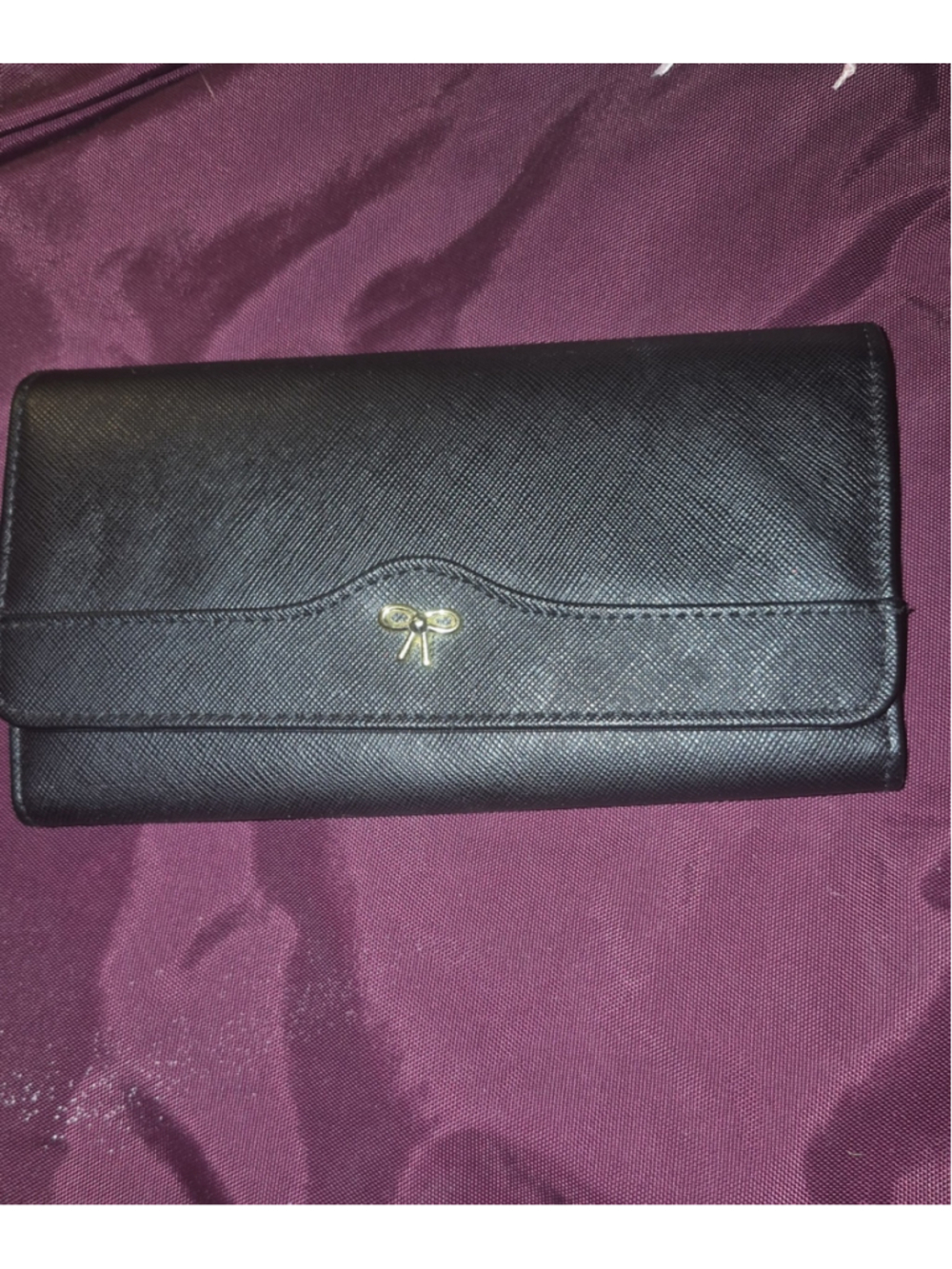 George Organizer Wallet gold logo black canvas. Three Fold. RFID